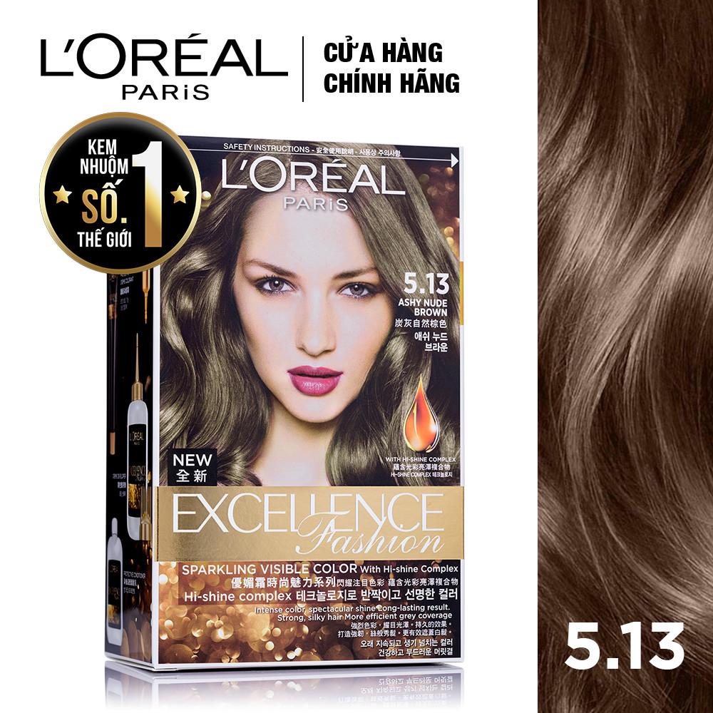 Kem nhuộm dưỡng tóc LOreal Paris Excellence Fashion màu #5.13 172ml (Nâu ánh tro)
