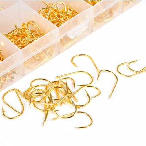 Hộp Lưỡi Câu cá có ngạnh 600 lưỡi vàng