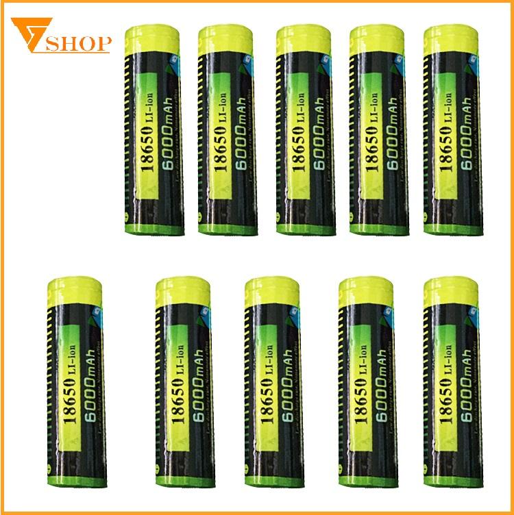 Combo 10 viên pin sạc 18650 akasha 4.2v 6000mah