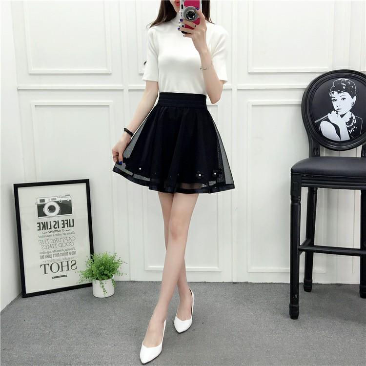 Chân Váy Xòe Lưới Ngắn Duyên Dáng Thời Trang Hàn Quốc - BT Fashion (VA04- Lưới)