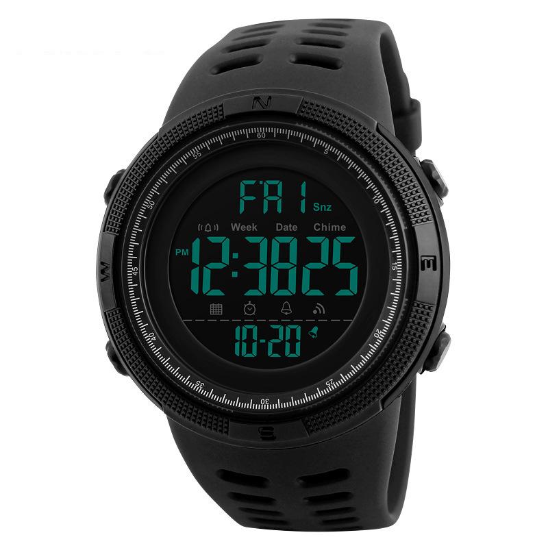 Đồng hồ thể thao nam Stopwatch hiện thị Digital chống nước dây cao su Skmei DA1251