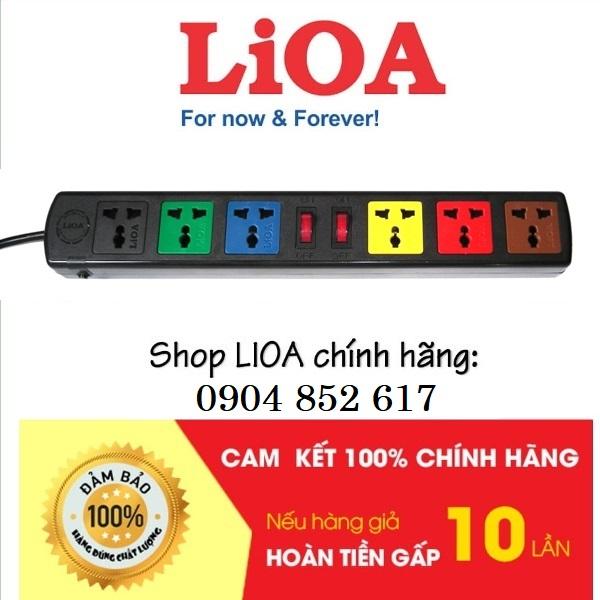 Ổ Cắm Điện LIOA, 6 Lỗ, Có Công Tắc, ~2000W, Dây Dài 3m, Mã:6DN