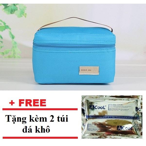 Túi giữ nhiệt loại nhỏ (Xanh dương) + Tặng kèm 2 túi đá khô