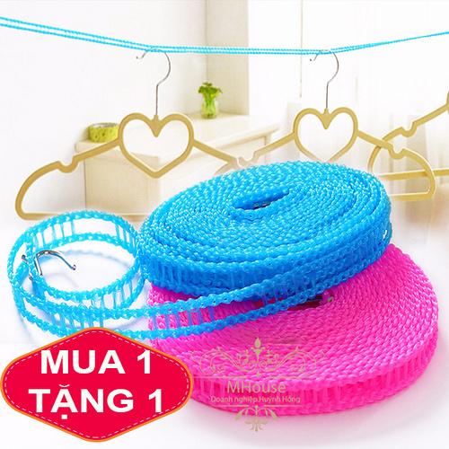 [HCM]Combo 2 Dây Treo Phơi Đồ 5 métDây Phơi Quần Áo Dây Móc Treo Vật Dụng Đa Năng