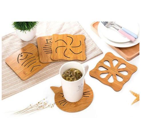 Sét 10 miếng gỗ lót nồi -cốc tiện ích
