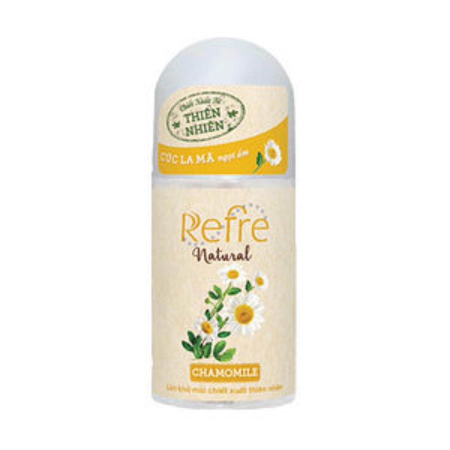 Lăn Khử Mùi Refre Natural Chiết Xuất Cúc La Mã 40ml
