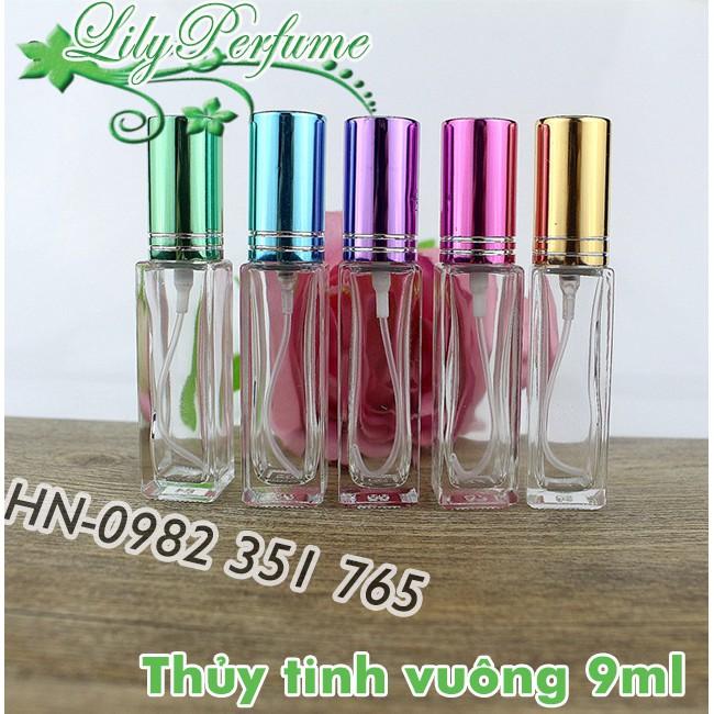 15 Lọ chiết nước hoa thủy tinh 9ml trụ vuông