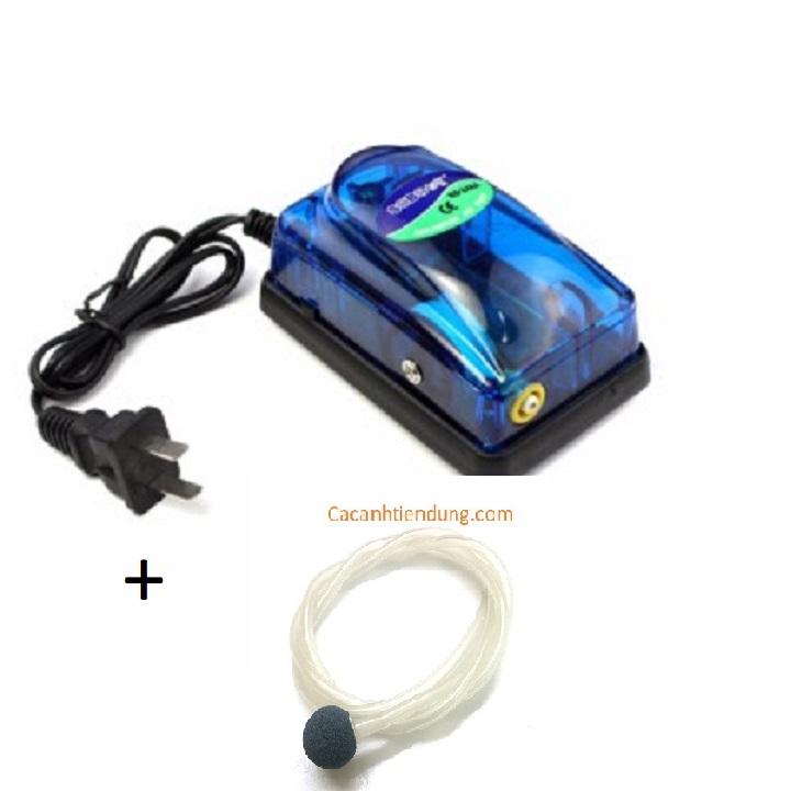 Máy sục khí tạo oxi loại 1 vòi cho bể cá cảnh + Dây sủi và quả sủi