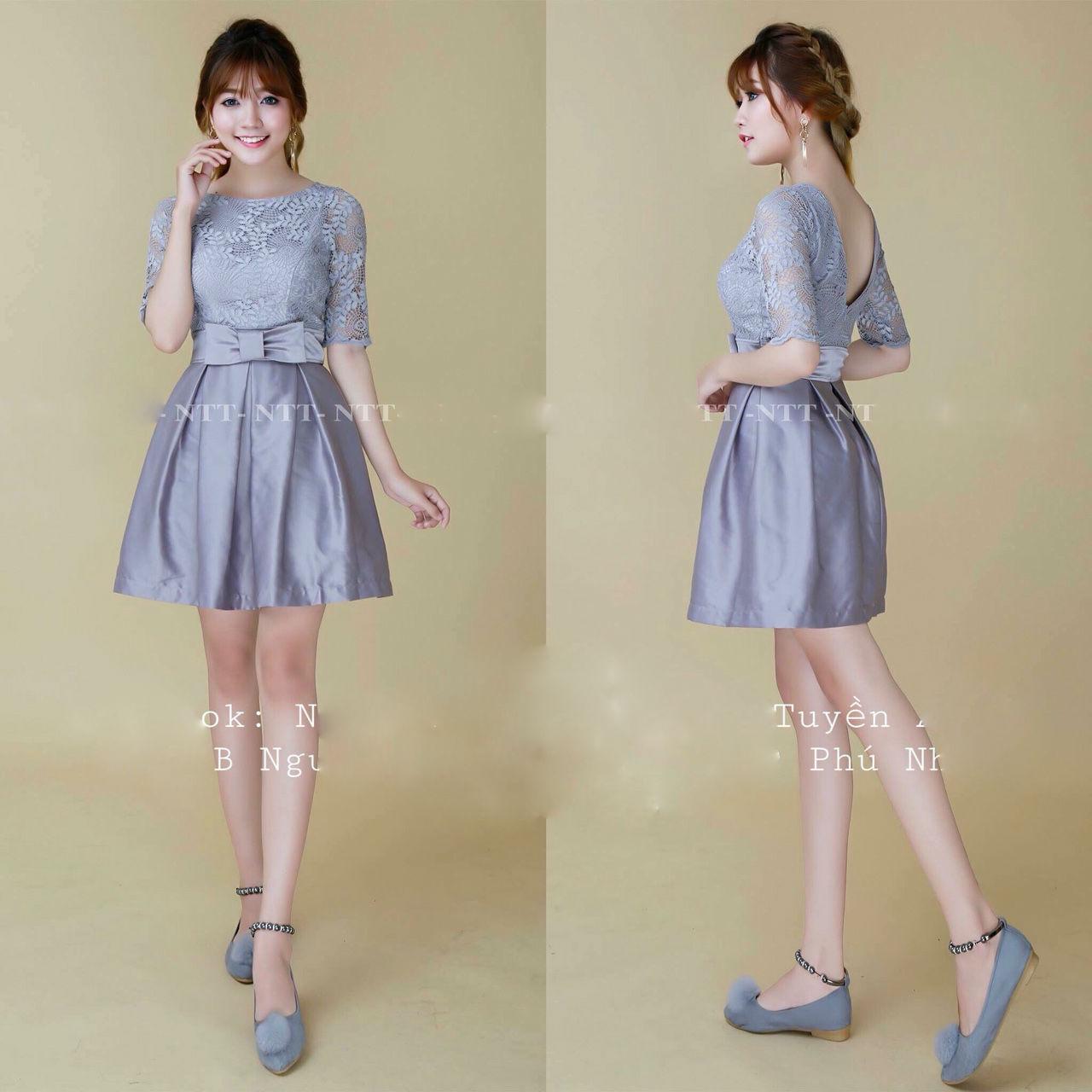 Đầm nữ xòe hở lưng