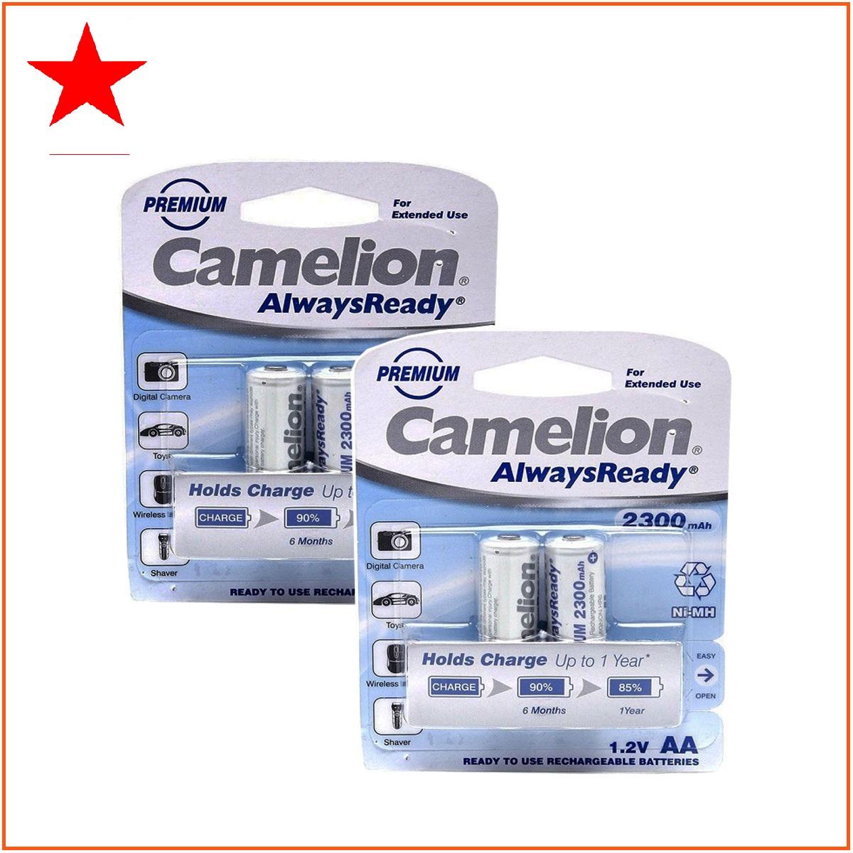 Combo 2 vỉ pin sạc aa camelion 2300mah