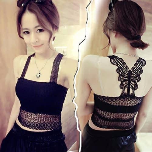 Áo Bra ren nữ 2 dây, họa tiết cánh bướm