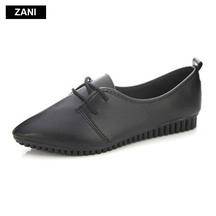 Giày Oxford nữ mũi nhọn dây buộc ZANI ZN3326
