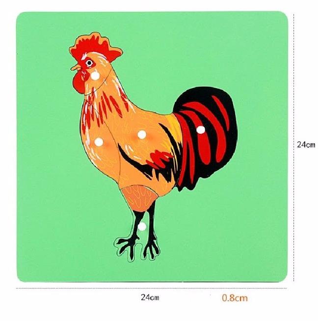 Bảng ghép tranh hình con Gà giáo cụ montessori đồ chơi giáo dục