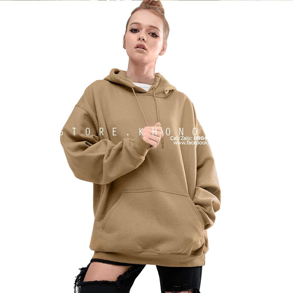 2T STORE ÁO KHOÁC HOODIE NỈ CÓ NÓN TRƠN MÀU KEM 2TAKN08001-7.jpg