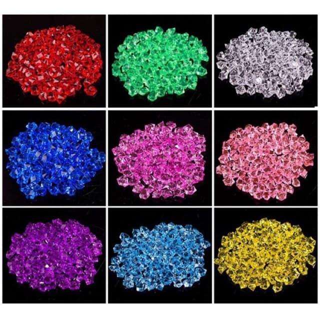 Combo 150 hạt đá nhựa trang trí thả bình hoa, trang trí tiểu cảnh, trang trí bể cá thủy sinh - hạt kim cương nhựa màu đẹp