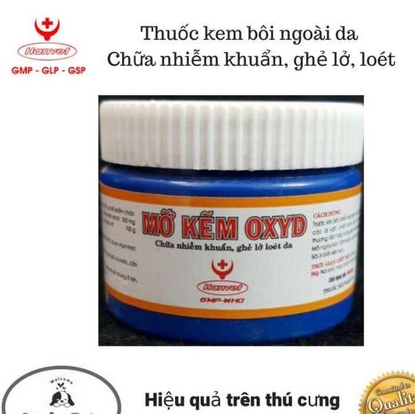 Mỡ bôi vết ghẻ chó mèo - Mỡ cho chó mèo - Hanvet Kẽm Oxyd