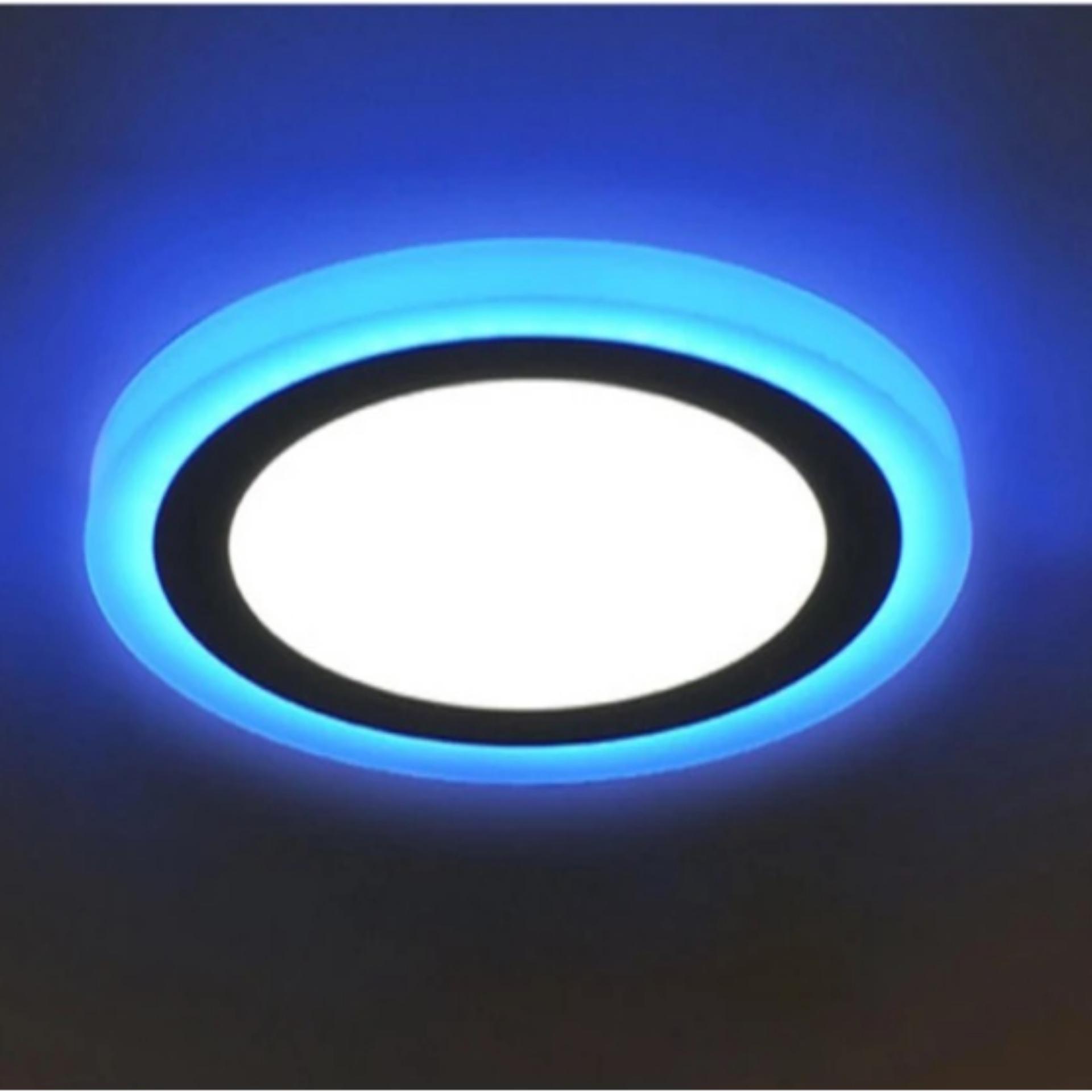 Đèn led ốp trần 24w tròn - 2 màu 3 chế độ trắng xanh dương