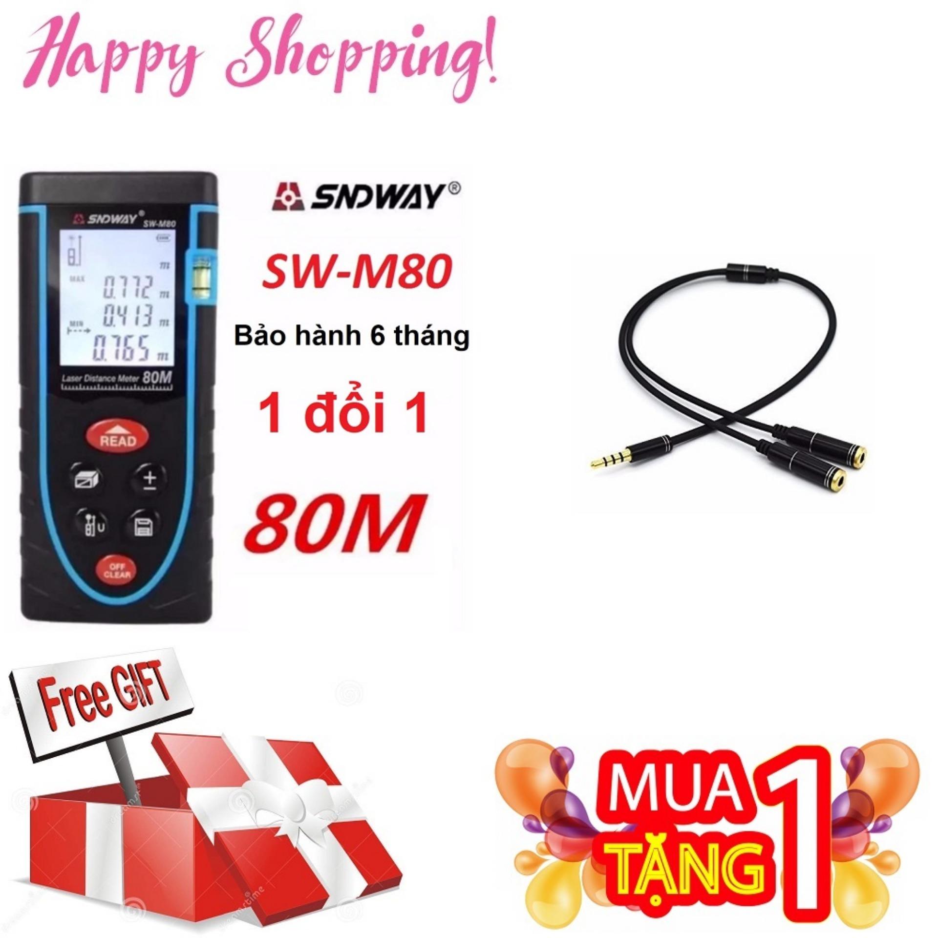 Thước đo khoảng cách bằng tia laser sndway sw-m80 cự ly 80m gx-866b dây chia loa 1 ra 2 chất lượng cao sr20