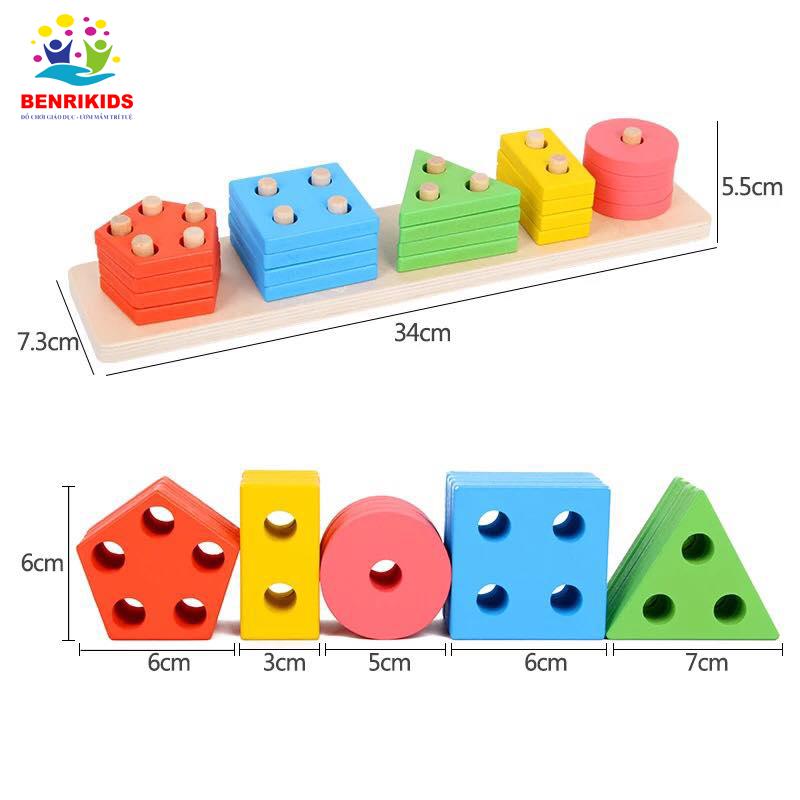 Bảng Phân Loại Màu Sắc Hình Khối Montessori Bằng Gỗ Cho Bé Từ 1 Tuổi Vừa Chơi Vừa Học Về Hình Khối, Đồ Chơi Gỗ Thông Minh Cho Bé Phát Triển Tư Duy