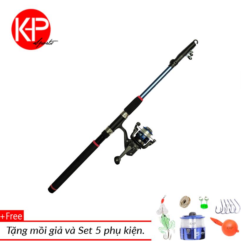 Bộ cần câu khp 2.7 + tặng 1 mồi giả gift + máy 200 + chuông báo cá + set phụ kiện
