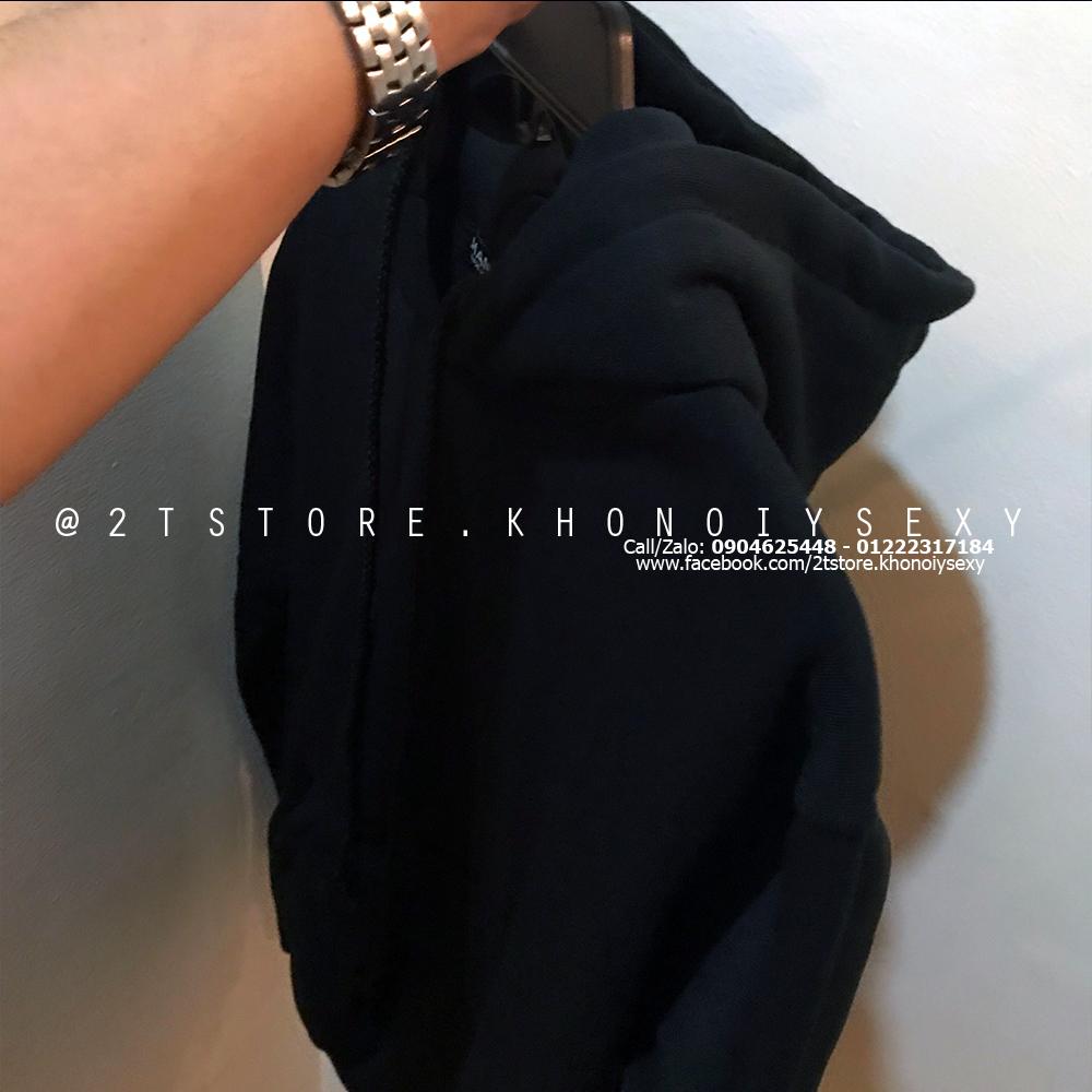 2T STORE ÁO KHOÁC HOODIE NỈ CÓ NÓN TRƠN MÀU ĐEN 2TAKN08001-27.jpg