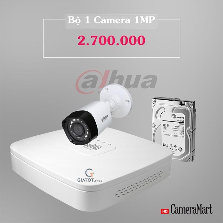 Trọn bộ camera Dahua 01 mắt camera DH401-1.0MP