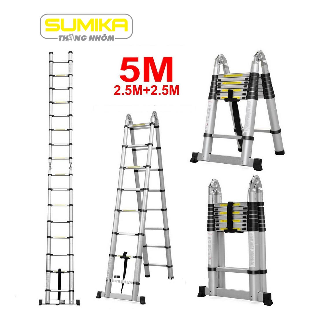 Thang nhôm rút chữ A Sumika SK500D - 5m