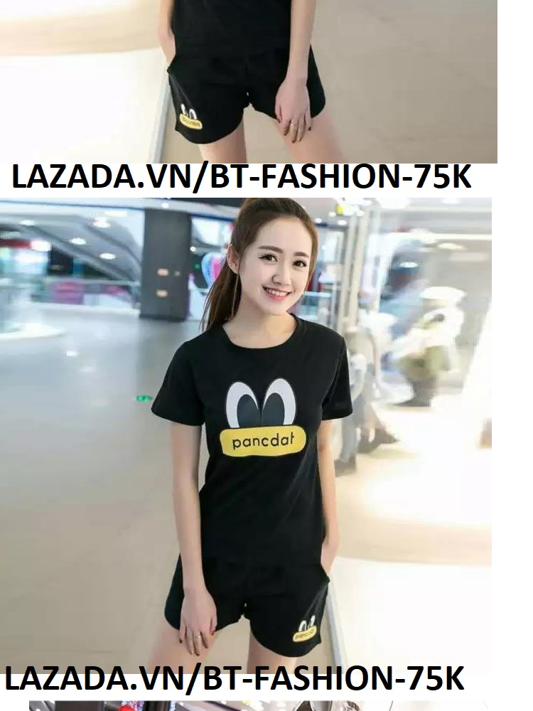 Đồ Bộ Áo Thun Nữ  + Quần Đùi Sọt Thể Thao, Ở Nhà, Đi Ngủ Thời Trang Mới - BT Fashion (ĐN03)