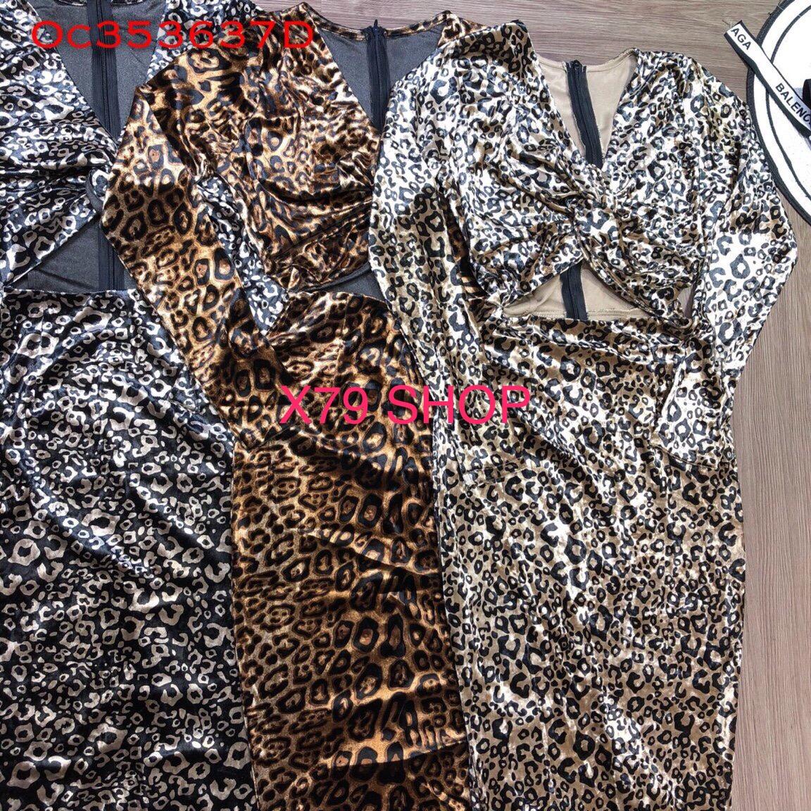 Đầm đi tiệc họa tiết beo