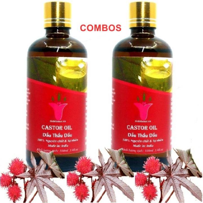 COMBO 2 CHAI DẦU THẦU DẦU ( CASTOR OIL ) 100ML | ẤN ĐỘ cao cấp
