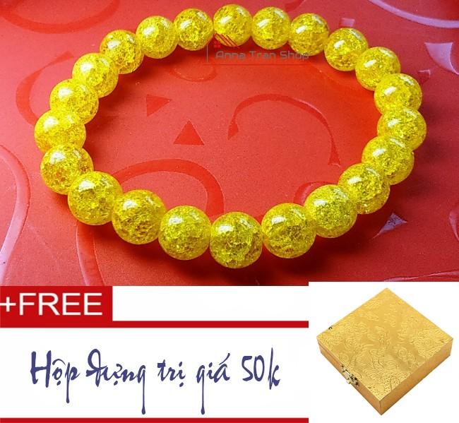 [HCM]Vòng tay đá thạch anh vàng rạn 8ly HN32