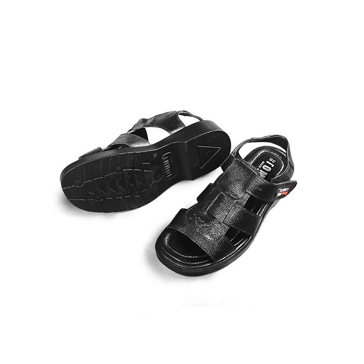 Dép quai hậu dành cho người trung tuổi nam da bò hàng VNXK(ĐEN)