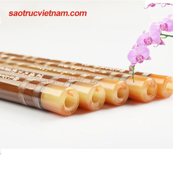 Sáo Tàu Dizi Nâu AD7 - Sáo Trúc HaKi - Tặng Kèm Túi Nhung, Màng Rung, Dây Treo