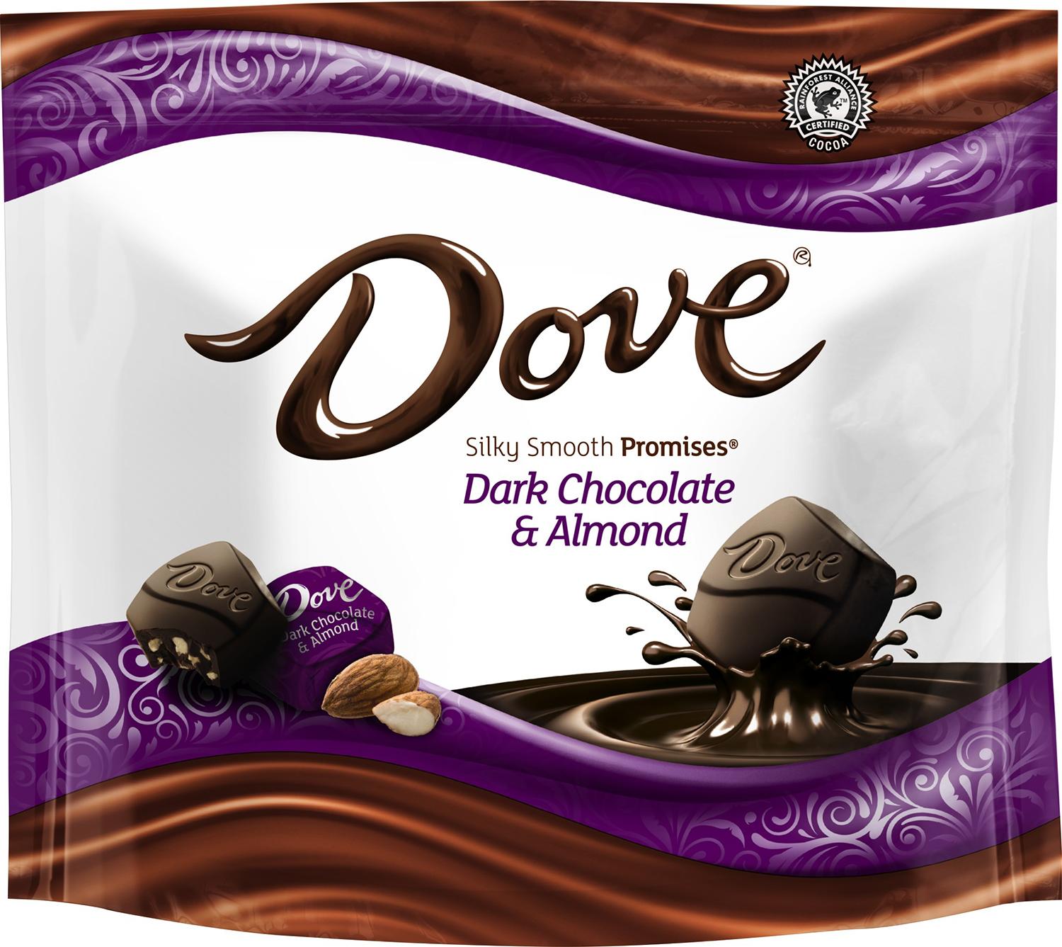 Kẹo socola đen Dove loại thượng hạng bọc hạt hạnh nhân 216 g