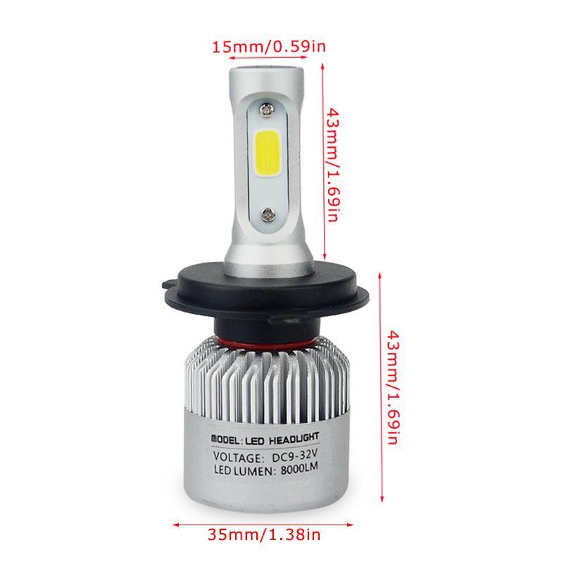 Đèn pha led E4 chân H4 3 mặt led siêu sáng cho ô tô xe máy
