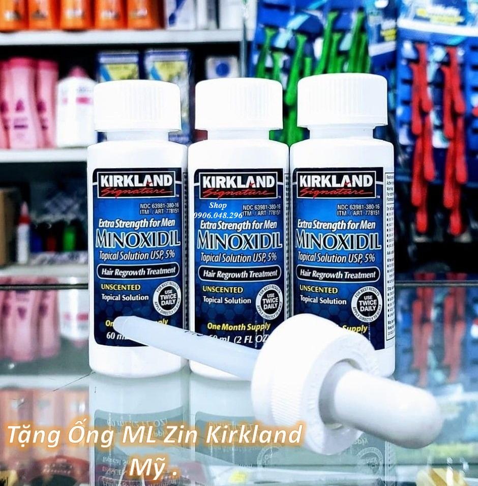 Sản phẩm Minoxidil 5% Kirkland USA mọc Tóc , mọc Râu  từ Hoa Kỳ  ( Thuoc mọc tóc , mọc râu ) - Bộ 3 Chai  Với  Expiry Date : 04 / 2025 .