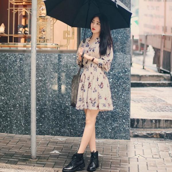 Váy hoa lụa hàn quốc tiểu thư sang chảnh - vay2