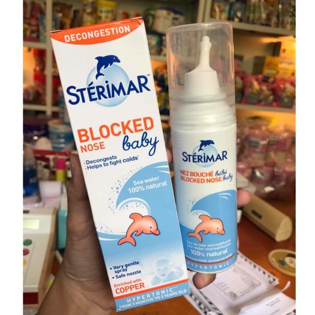 Chai xịt muối biển Sterimar Blocked Nose Baby của Pháp 100ml