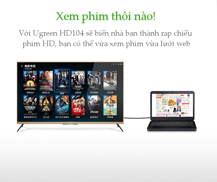 Dây HDMI 2.0 thuần đồng 19+1, 1.5m UGREEN HD104 Dây HDMI 2.0 thuần đồng 19+1, 1.5m UGREEN HD104