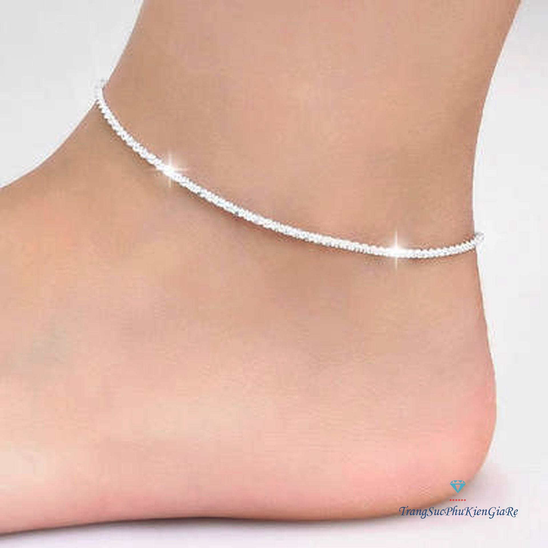 [HCM]Lắc chân dây trơn xoắn nhỏ xinh xắn xi bạc S925 - LC06