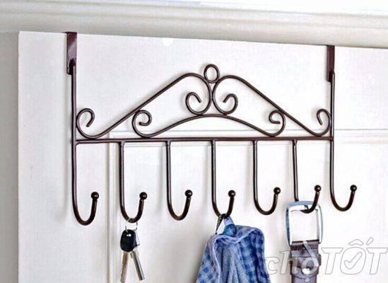 Móc treo quần áo sau cửa tiện dụng 7 mấu (đen)