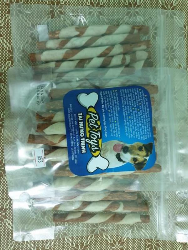 PetSnack bánh thưởng xương da bò đũa xoắn cho chó cún THT MS: 853