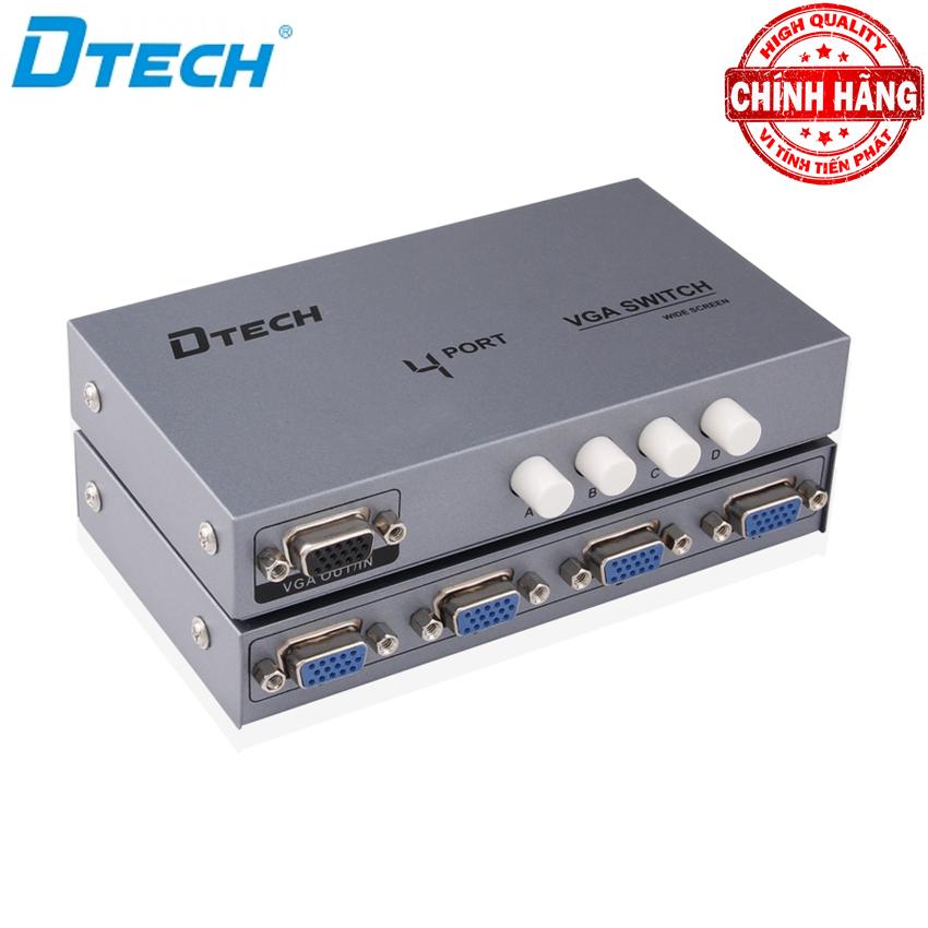 Switch bộ chia cổng VGA 4 ra 1 (4 máy tính ra 1 màn hình) Dtech DT-7034