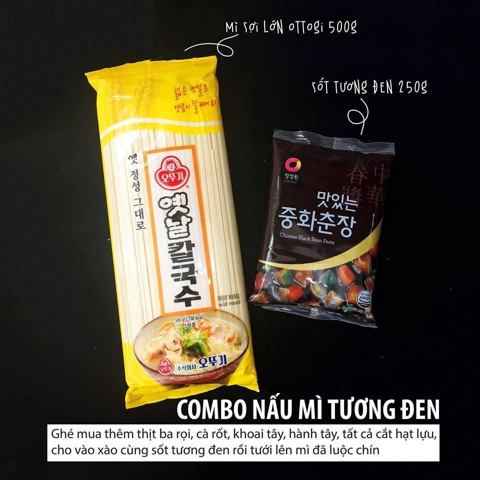Combo mì sợi lớn ottogi 500g + sốt tương đen 250g hàn quốc