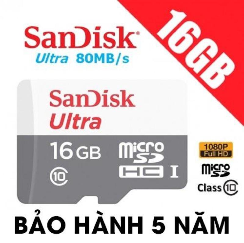 Thẻ nhớ Sandisk 16GB tốc độ cao 80MB/s Micro SDHC Ultra Class 10