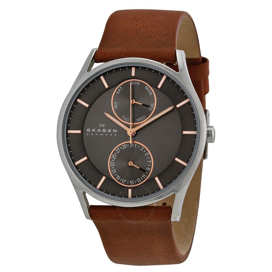 Đồng hồ nam cao cấp skagen skw6086 dây da 5 kim size 40mm