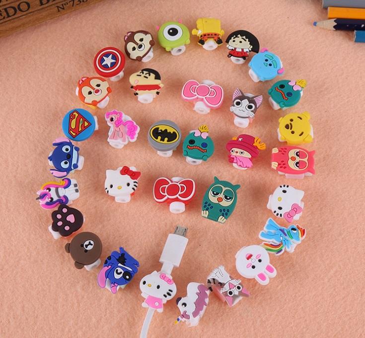 Combo 20 bộ Nút kẹp bảo vệ đầu cáp sạc tai nghe hình thú hoạt hình ngẫu nhiên tiện lợi chống đứt gãy dây