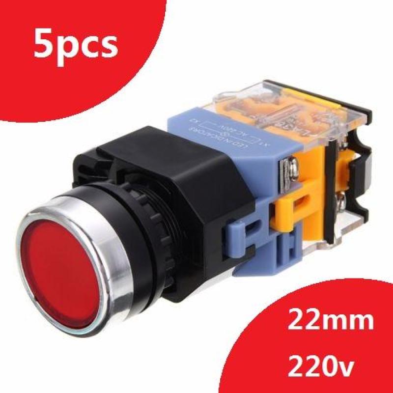 Bảng giá 5pcs/lot Push Button Switch Momentary DPST Power ON OFF 22mm 1 NO 1 NC AC 220V