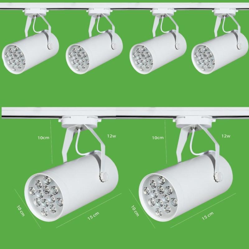 BỘ 6 ĐÈN RỌI RAY VỎ TRẮNG 12W ÁNH SÁNG TRẮNG/VÀNG VÀ 2 THANH RAY TRẮNG 1 MÉT