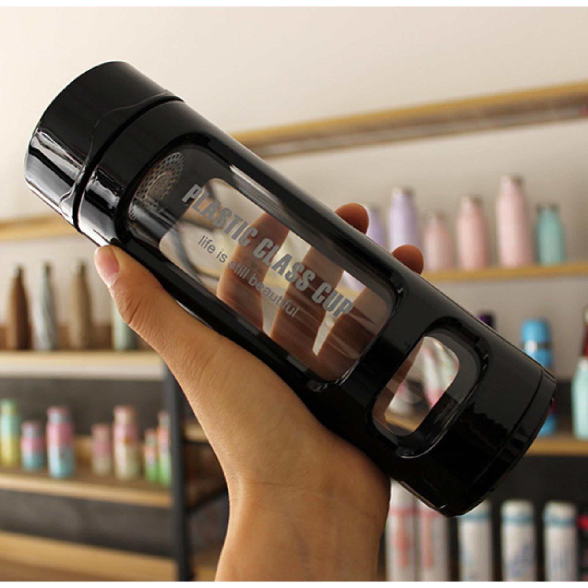 Bình nước thủy tinh cao cấp 360ml - Bình thủy tinh bọc nhựa cao cấp